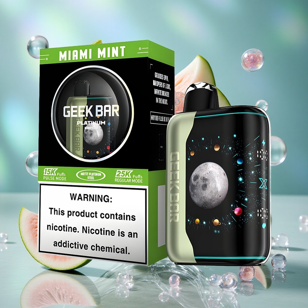 Menta Miami GEEK BAR Platinum Edition 25000 Puffs Динамички 3D Заобљени Екран