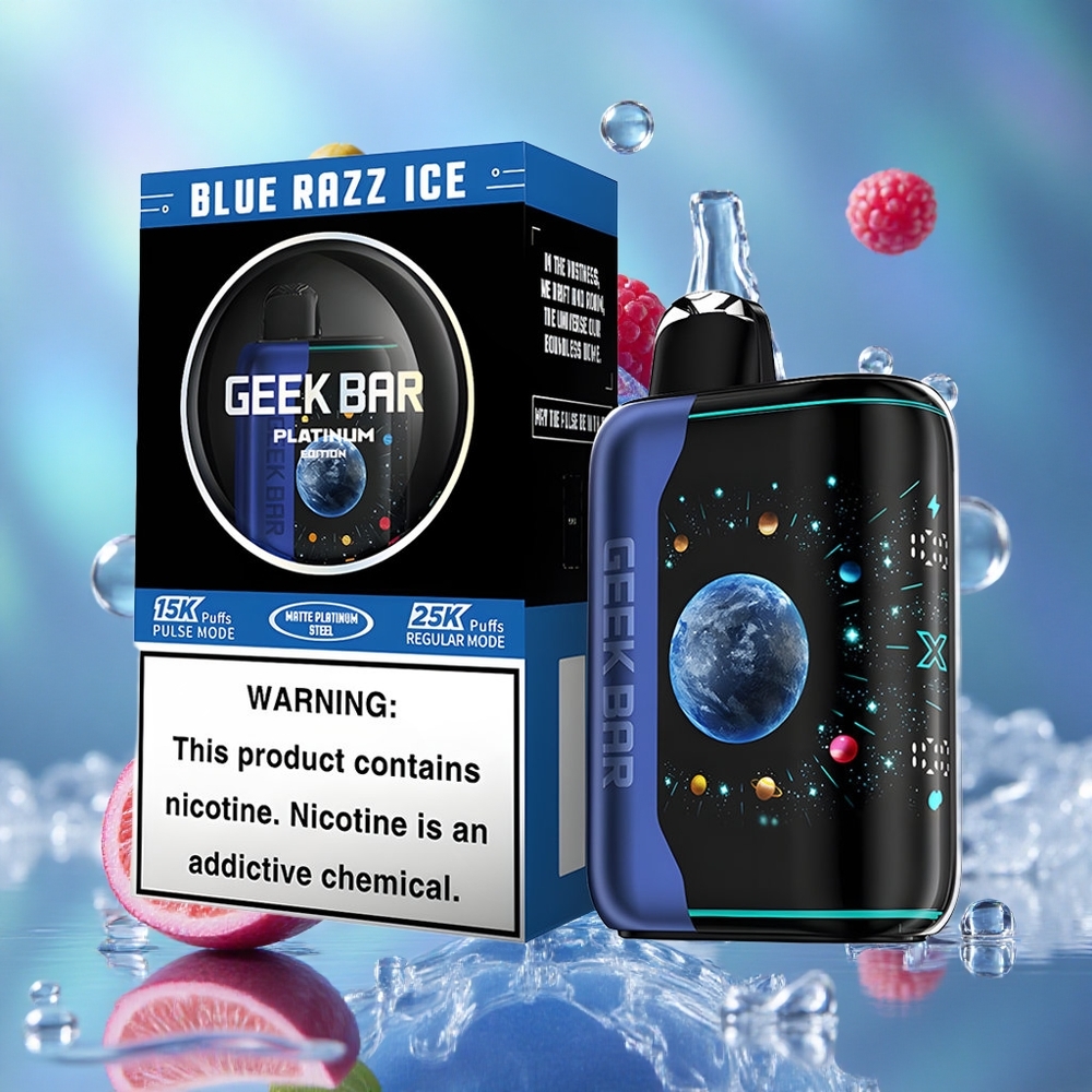 Plavina Malina Led GEEK BAR Platinum Edition 25000 Puffs Динамички 3D Заобљени Екран