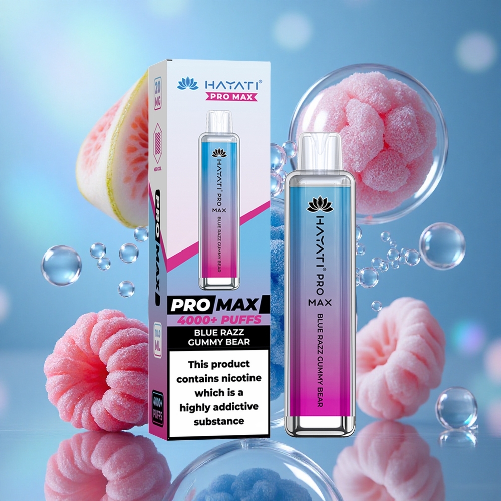 Plava Malina Medveđa Bombona Hayati Pro Max 4000 Puffs Дуал 1.1 Охм Месх Цоил