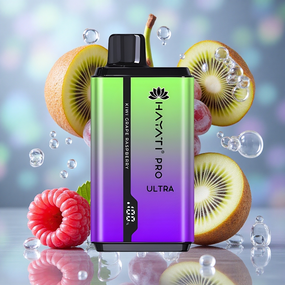 Kivi Grožđe Malina Hayati Pro Ultra 15000 Puffs 2*12мл Е-течност Капацитет