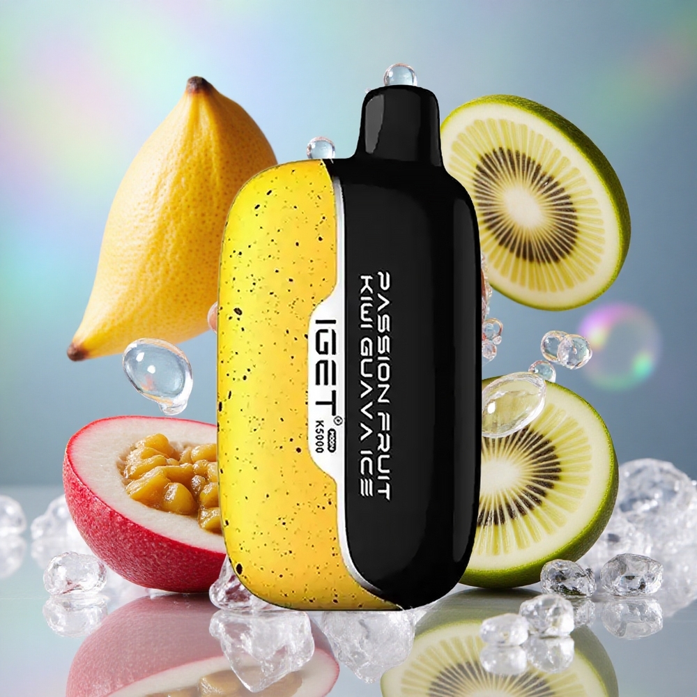 Pasiflora Kivi Guava Led IGET Moon K5000 Puffs Једнократни Вапе Мрежасти калем 1,35 Охм