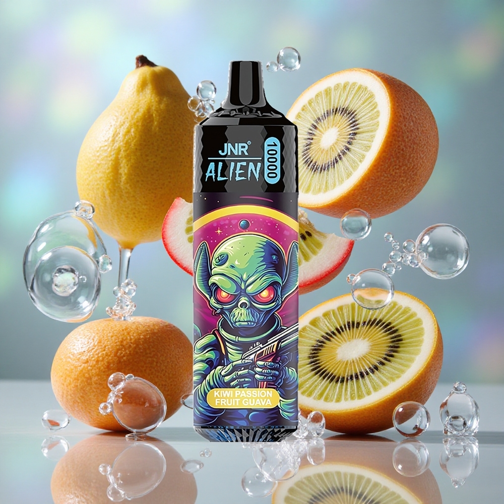 Kivi pasionka guava JNR Alien 10000 Puffs 20 мл Е-течности
