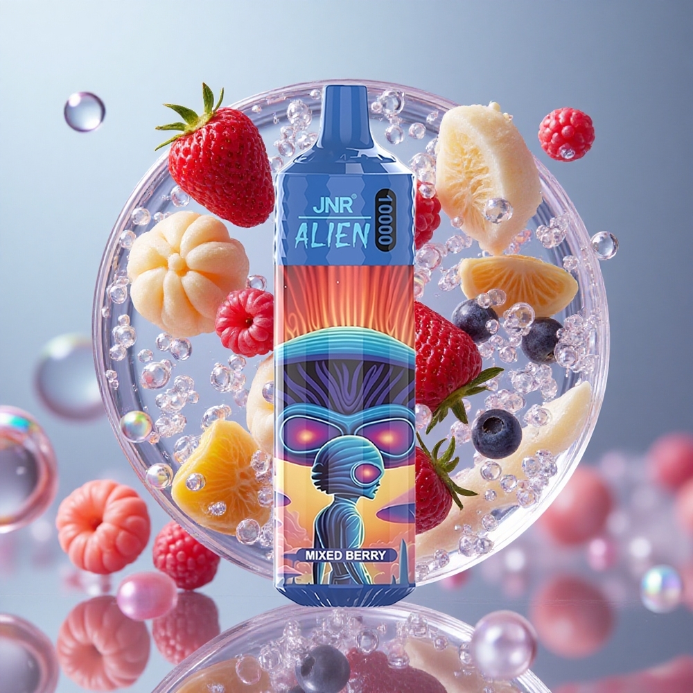Mešovita boba JNR Alien 10000 Puffs 20 мл Е-течности