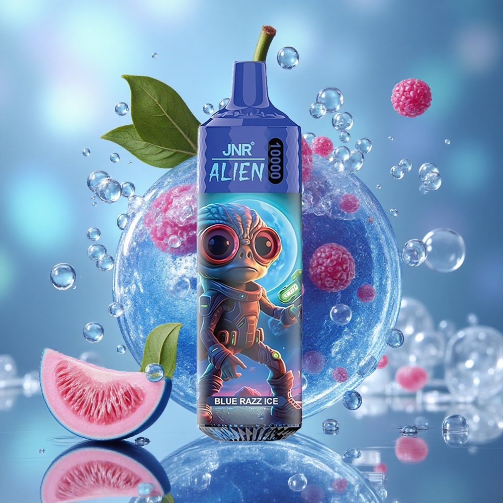 Plava malina led JNR Alien 10000 Puffs 850мАх батерија