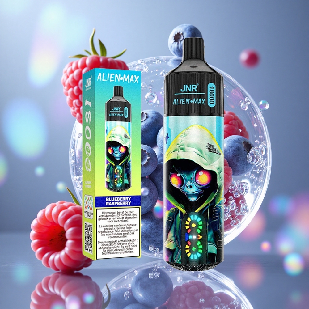 Borovnica Malina JNR Alien Max 18000 Puffs Дуал Месх Цоил