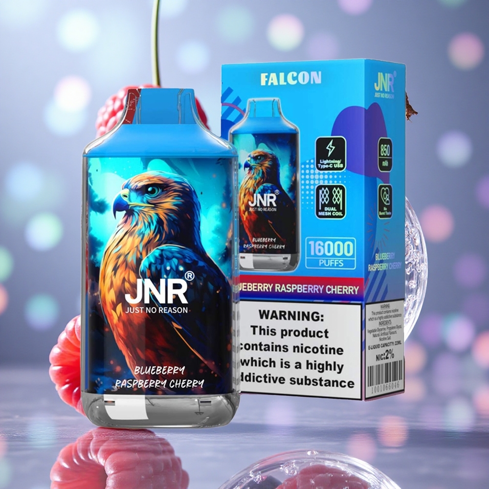 Borovnica Malina Trešnja JNR Falcon 16000 Puffs Дуал Месх Цоил