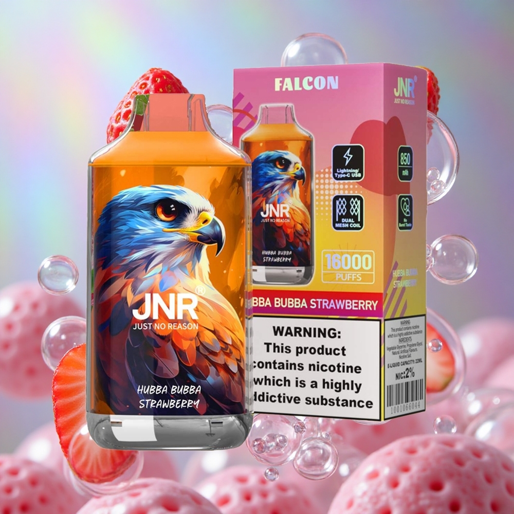 Јагода Hubba Bubba JNR Falcon 16000 Puffs Дуал Месх Цоил