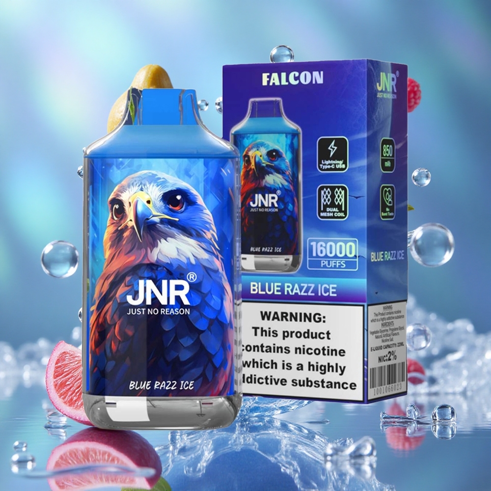 Plava Malina Led JNR Falcon 16000 Puffs Дуал Месх Цоил