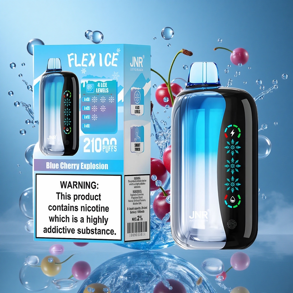 Plava Trešnja Eksplozija JNR Flex Ice 21000 Puffs Подесиви проток ваздуха