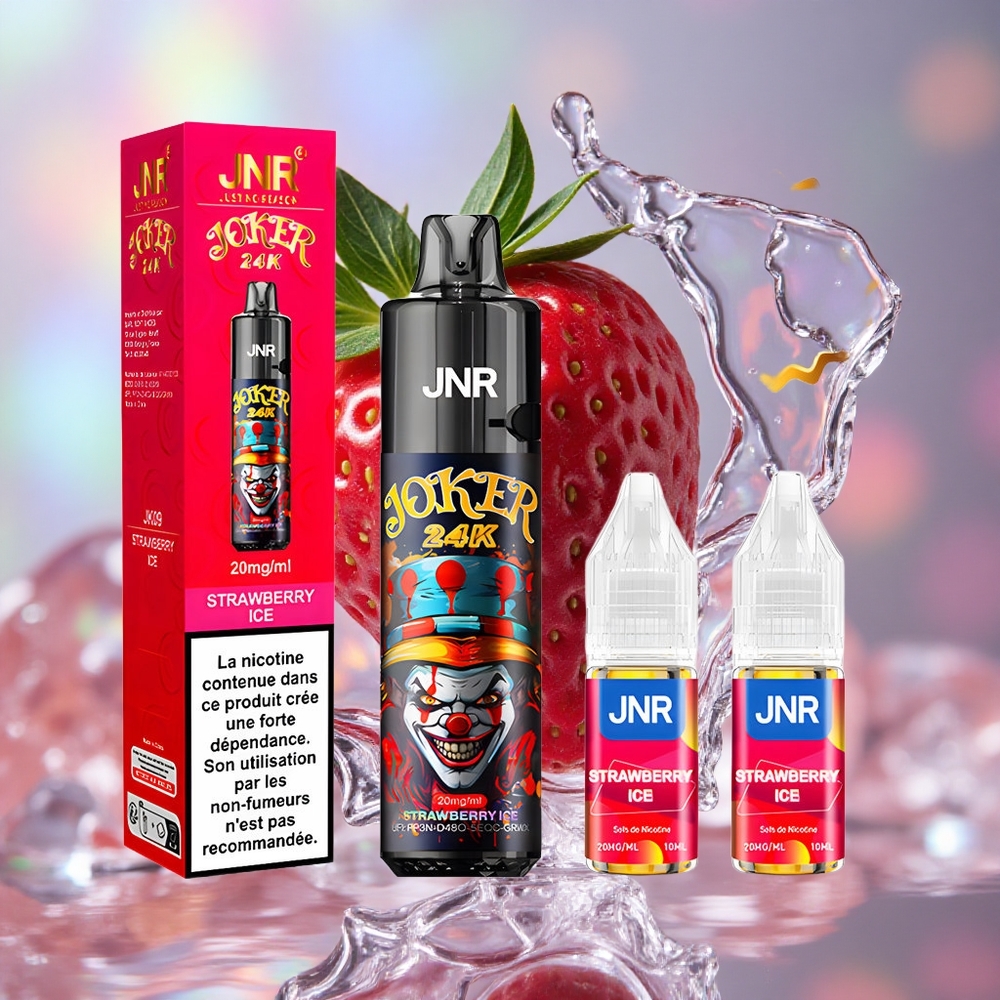 Јагода Лед JNR Joker 24000 пуфа 2 10ml Поново Напуњива Чахура