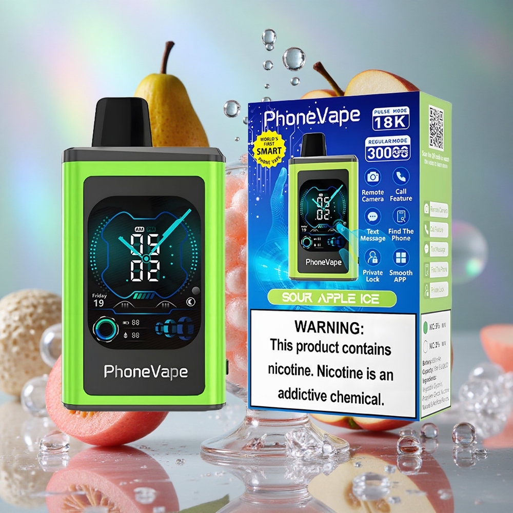 Kisela Jabuka Led JNR PhoneVape 30000 Puffs Фулл Дисплаи Сцреен