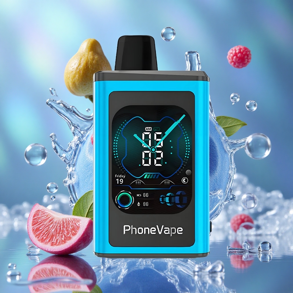 Plava Malina Led JNR PhoneVape 30000 Puffs Фулл Дисплаи Сцреен