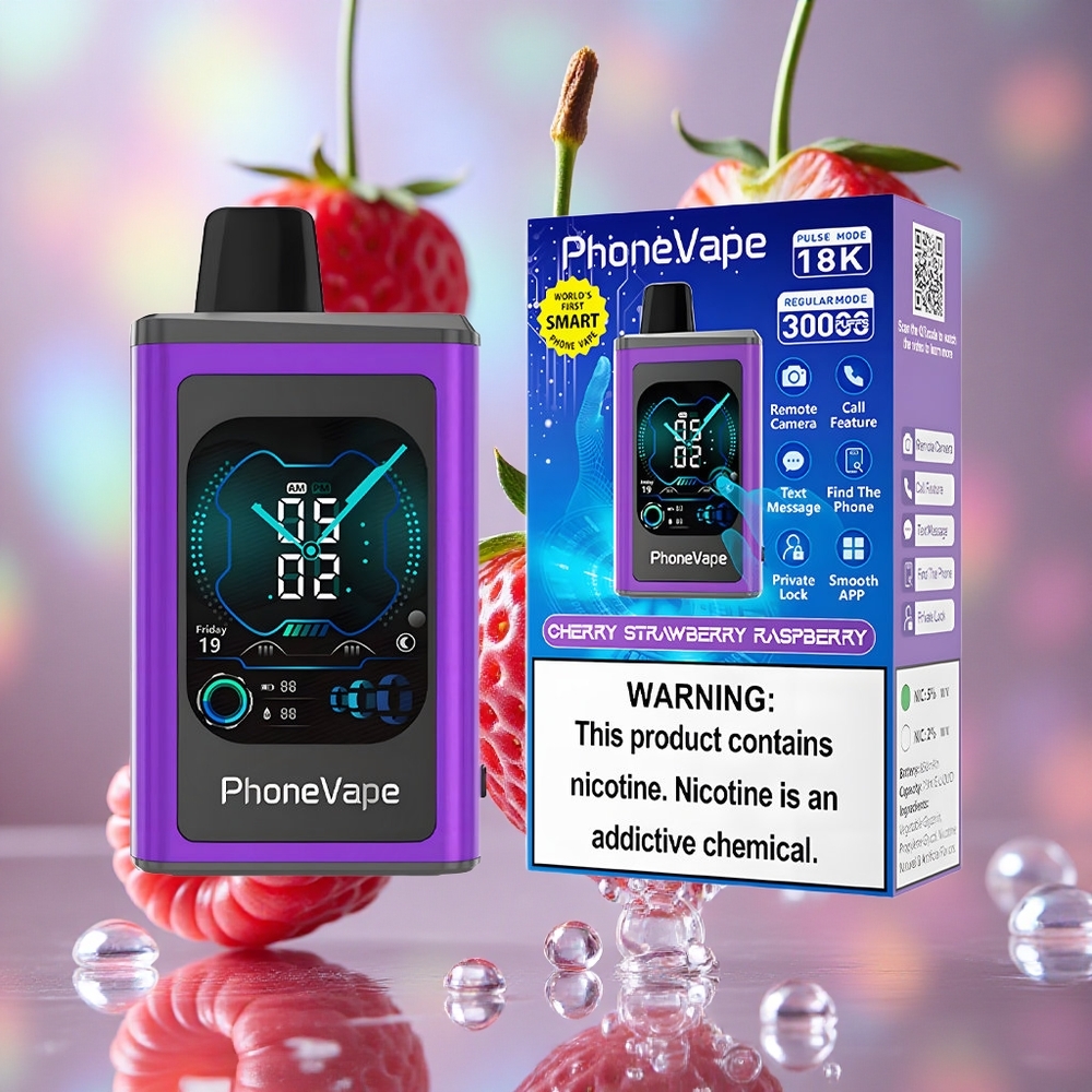 Trešnja Jagoda Malina JNR PhoneVape 30000 Puffs Фулл Дисплаи Сцреен