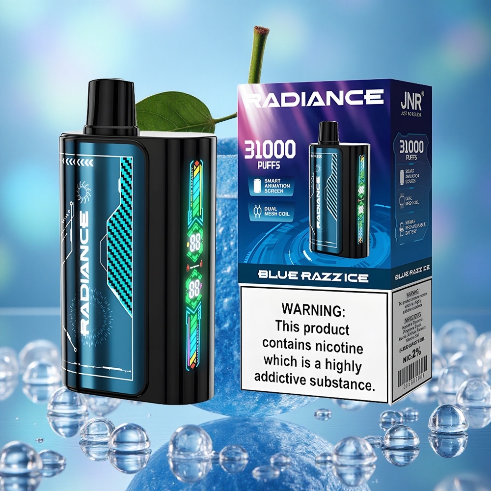 Plava Malina Led JNR Radiance 31000 Puffs Дуал Месх Цоил