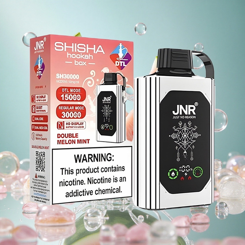 Двоструки Мелон Мента JNR Shisha Hookah Box 20500 Пуфова Дуал Месх Цоил