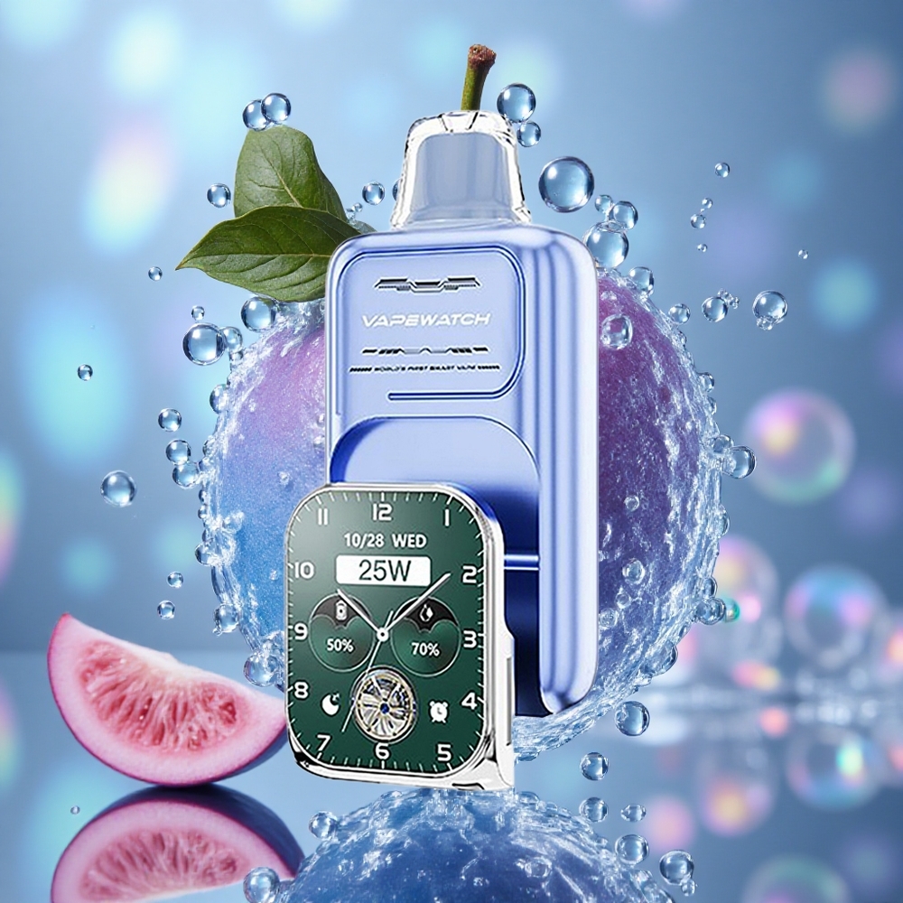 Плава малина лед JNR Vape Watch 30,000 уста дуал меш coil