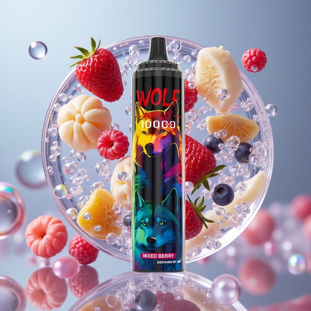 Mešane Bobice JNR Wolf Niplo 10000 Puffs Мрежаста завојница 1,0 Ома