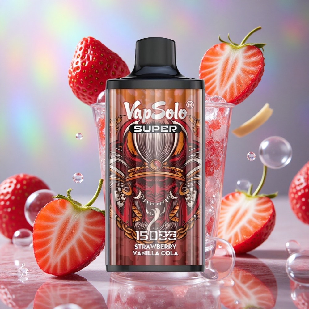 Јагода Ванила Кола Vapsolo Super 15000 Puffs Тип-C