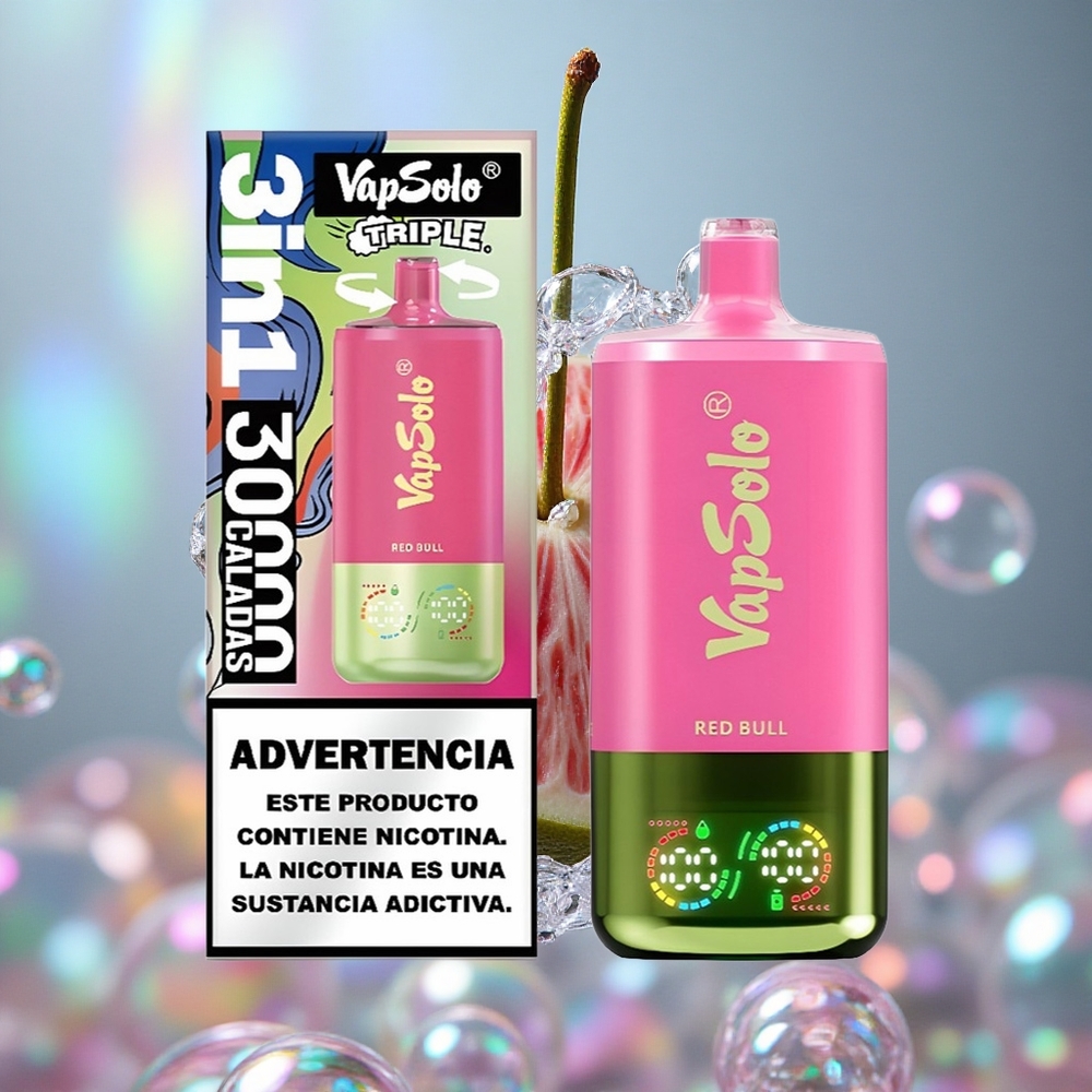 Crveni bik kombinacija VapSolo Triple 30000 Puffs 40 мл е-течности