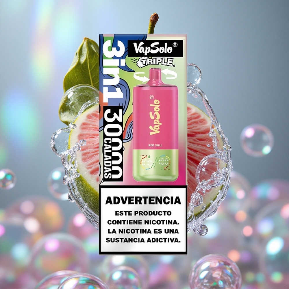 Crveni bik kombinacija VapSolo Triple 30000 Puffs 40 мл е-течности