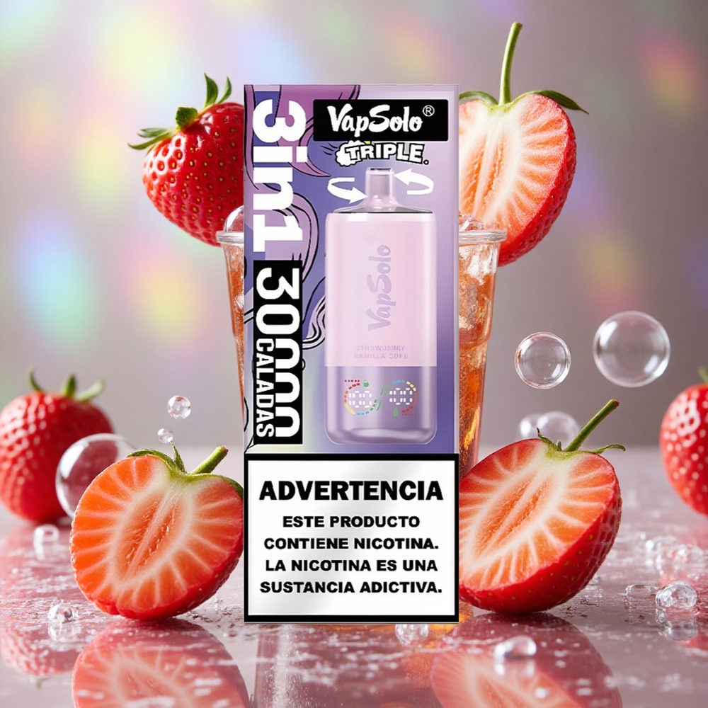 Jagoda Vanila Koka VapSolo Triple 30000 Puffs 40 мл е-течности