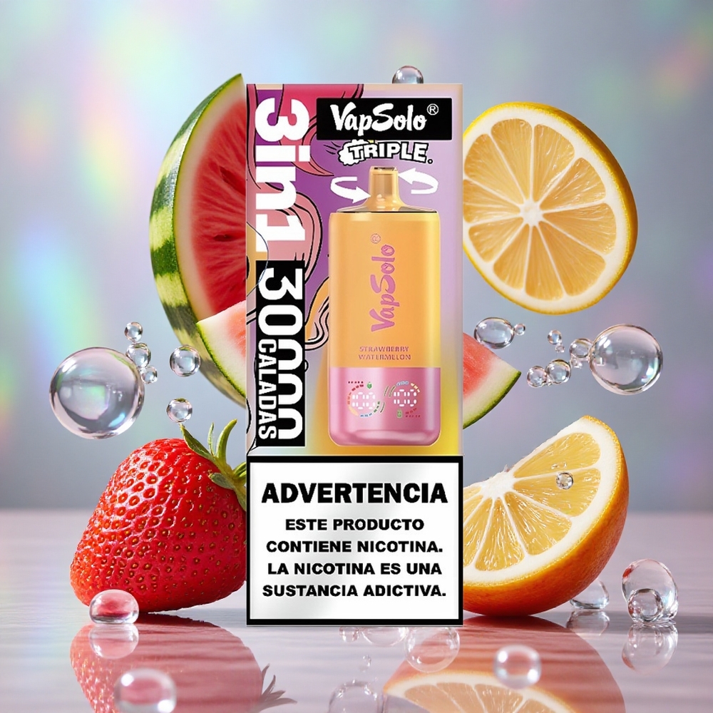 Јагода Лубеница & Бресква Лимун VapSolo Triple 30000 Пуш