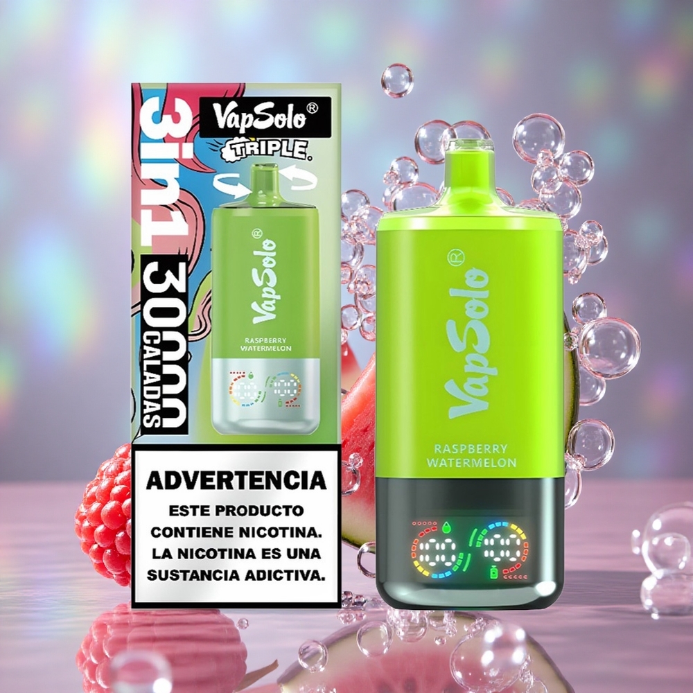 Малина Лубеница VapSolo Triple 30000 Puffs 40 мл е-течности