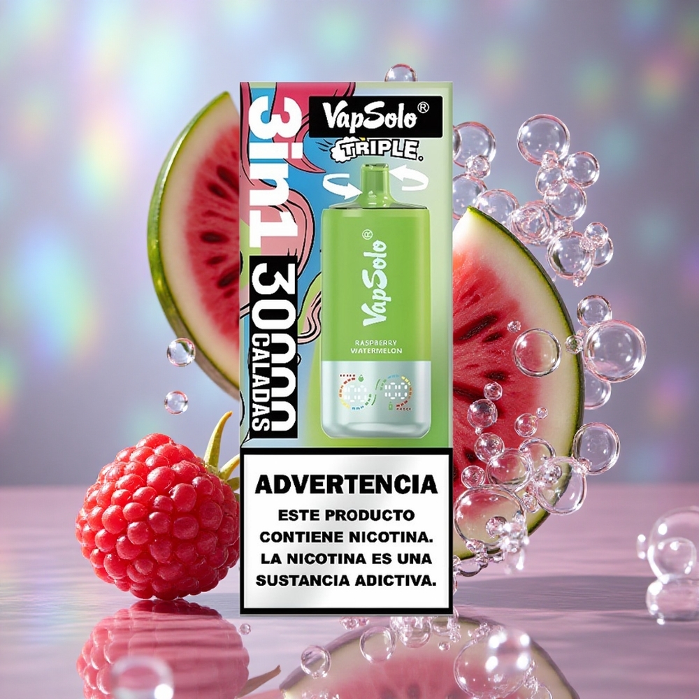 Малина Лубеница VapSolo Triple 30000 Puffs 40 мл е-течности