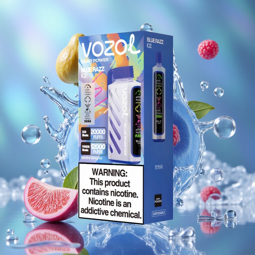 Plava Malina Led VOZOL Gear Power 20000 Puffs Дуал Месх Цоил