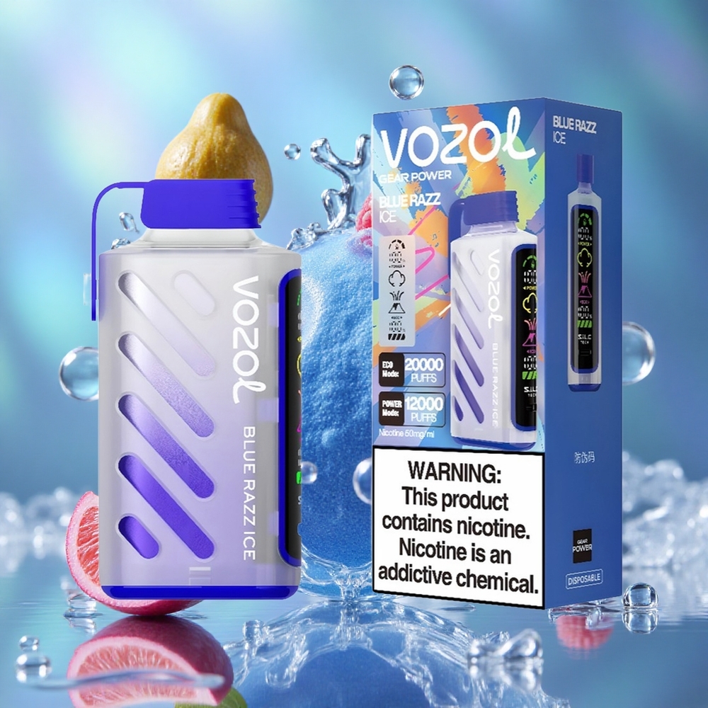 Plava Malina Led VOZOL Gear Power 20000 Puffs Дуал Месх Цоил