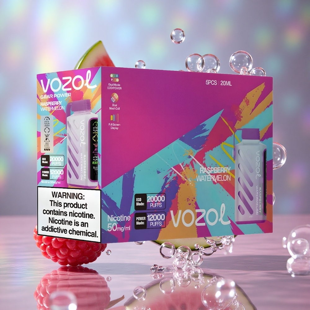 Малина Лубеница VOZOL Gear Power 20000 Puffs Дуал Месх Цоил