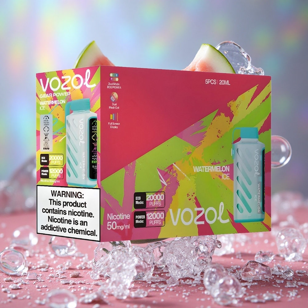 Лубеница лед VOZOL Gear Power 20000 Puffs Дуал Месх Цоил