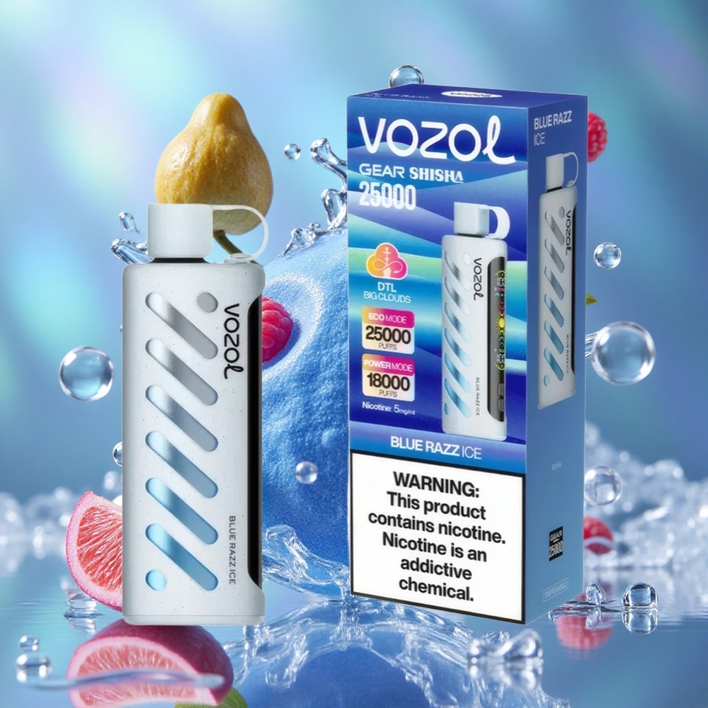 Plava Malina Led VOZOL Gear Shisha 25000 Puffs Dual Mesh