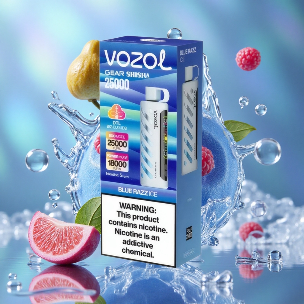 Plava Malina Led VOZOL Gear Shisha 25000 Puffs Dual Mesh