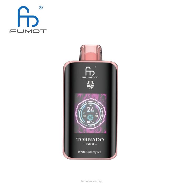 Fumot Tornado 25000 вапе за једнократну употребу бели гумени лед DLZ414 Fumot Factory