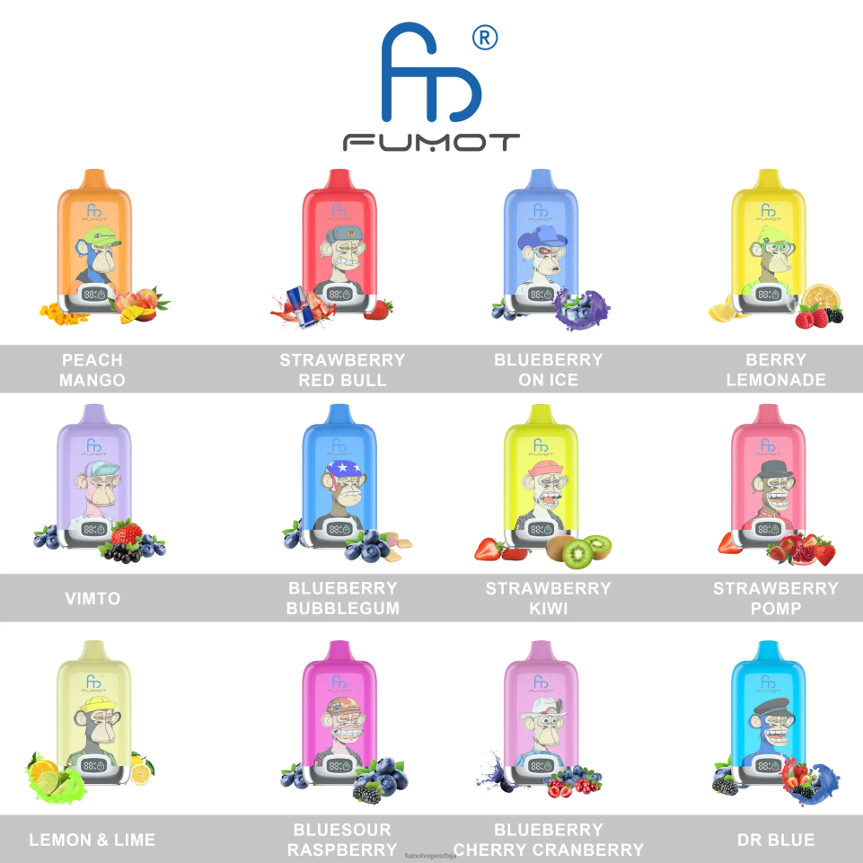 Fumot Digital Box T0VLT138 мешане бобице 12000 20мл вапе под за једнократну употребу - (1 комад) Fumot tech