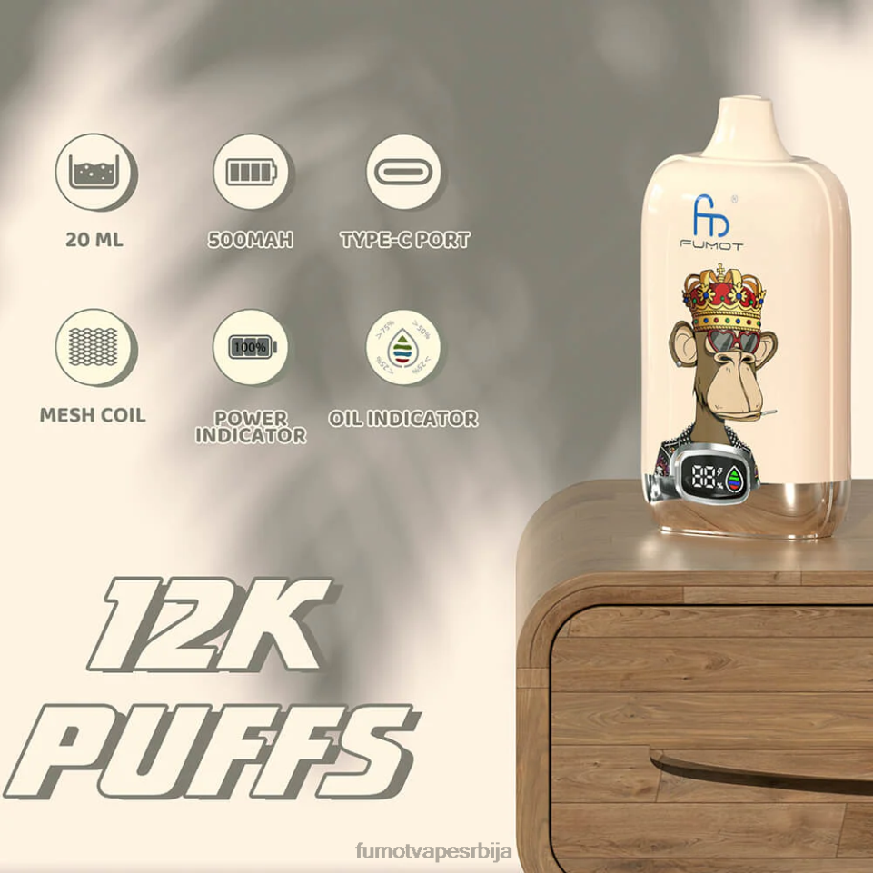 Fumot Digital Box T0VLT155 вимто за једнократну употребу вапе под 12000 - 20мл (1 комад) Fumot vape price