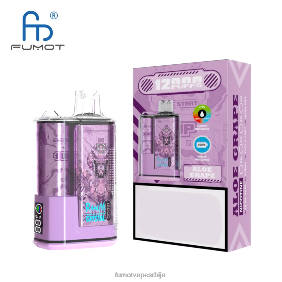 Fumot Crystal T0VLT254 лед од банане 12000 Вапе кутија за једнократну употребу - 20мл (1 комад) Fumot factory