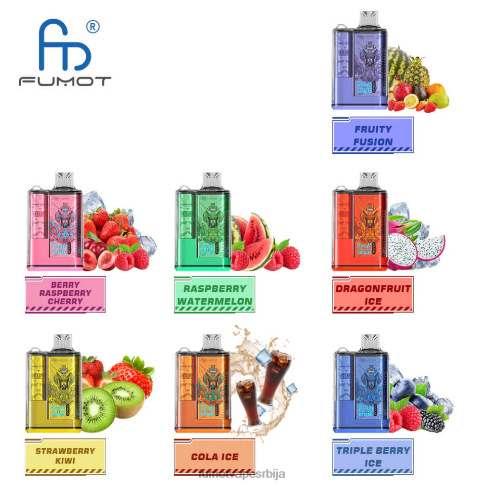 Fumot Crystal T0VLT259 жвака од боровнице 12000 Вапе кутија за једнократну употребу - 20мл (1 комад) Fumot cigarette