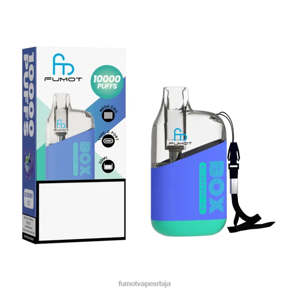 Fumot Tornado T0VLT357 тоба минт 10000 једнократна кутија за вапе под - 20мл (1 комад) Fumot vape online shop