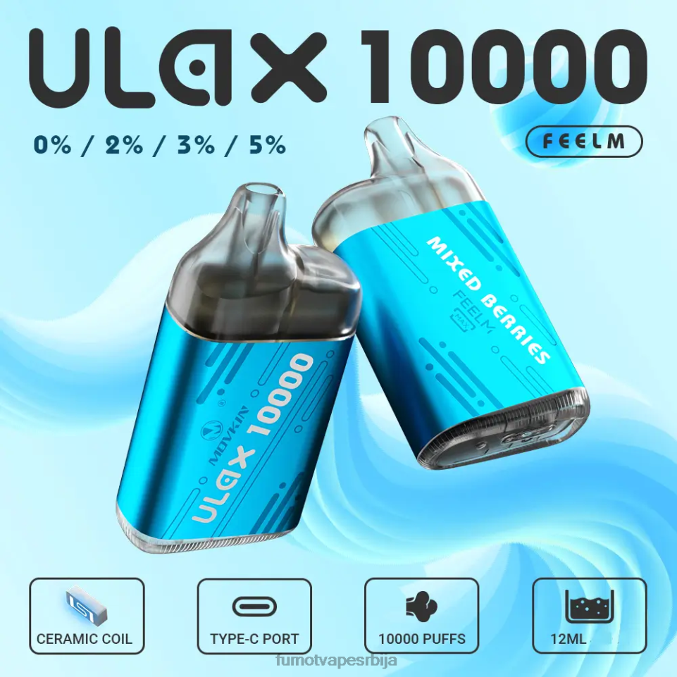Fumot Movkin Ulax T0VLT308 грожђани лед 10000 вапе под за једнократну употребу - 12мл (1 комад) Fumot tech
