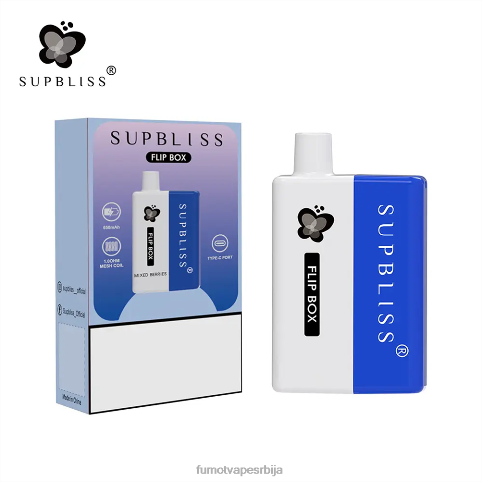 Fumot Supbliss Flip T0VLT330 млечни шејк од банане бок 6000 заменљиви вапе кит - 10мл (1 комад) Fumot vape flavors