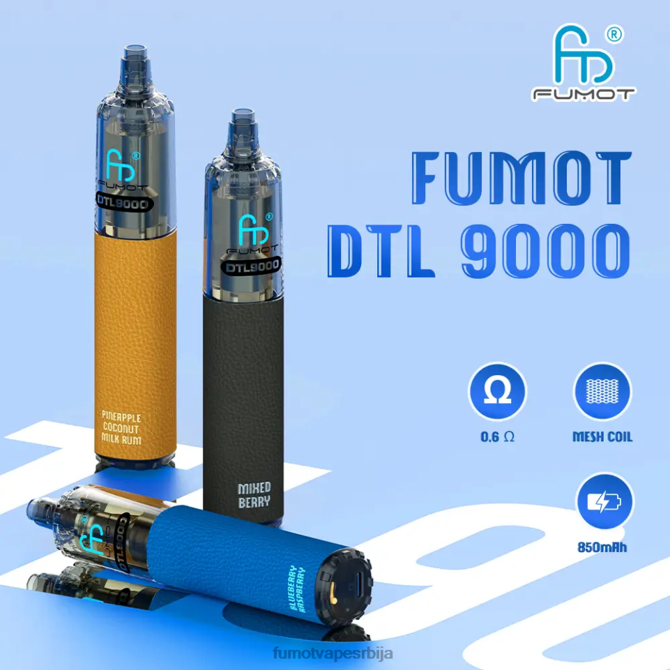 Fumot DTL T0VLT368 јагода лубеница Вапе оловка за једнократну употребу 9000- 18мл (1 комад) Fumot tech