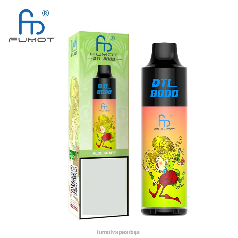 Fumot DTL T0VLT413 алое грожђе 8000 вапе оловка за једнократну употребу - 16мл (1 комад) Fumot vape sale