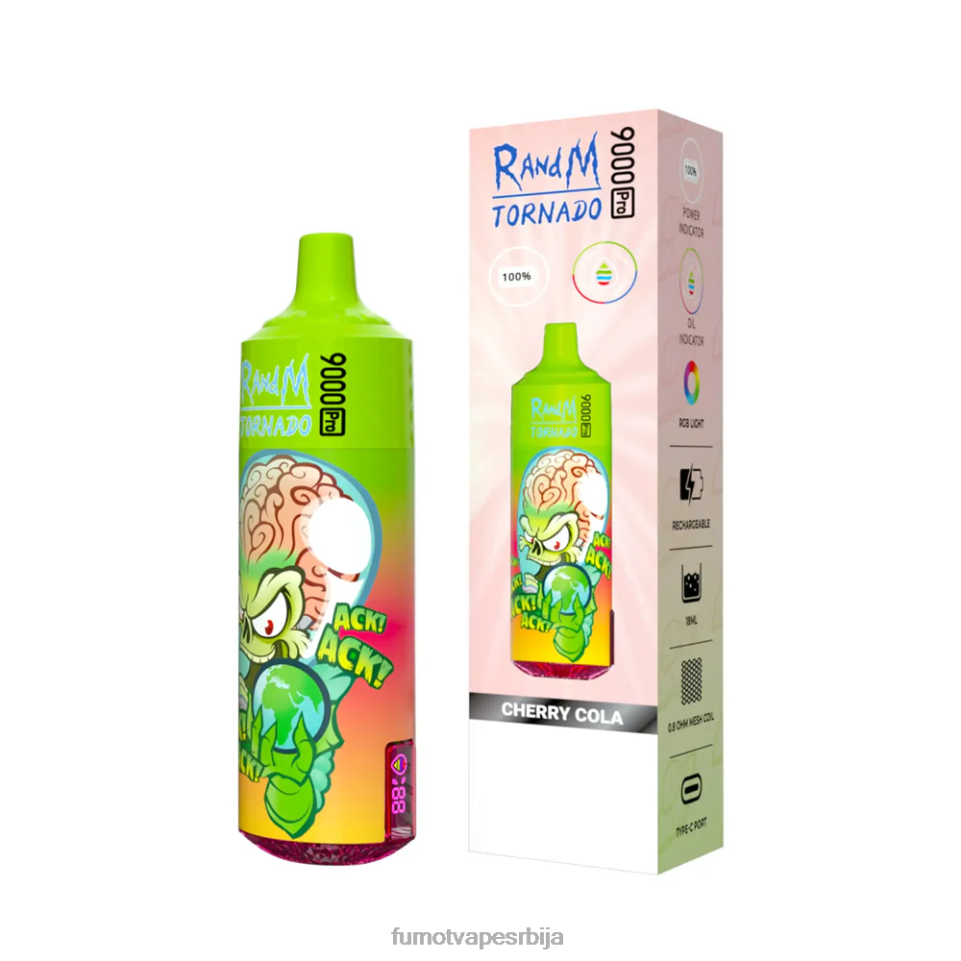 Fumot Tornado T0VLT210 трешња 9000 про вапе за једнократну употребу - 18мл (1 комад) Fumot vape flavors