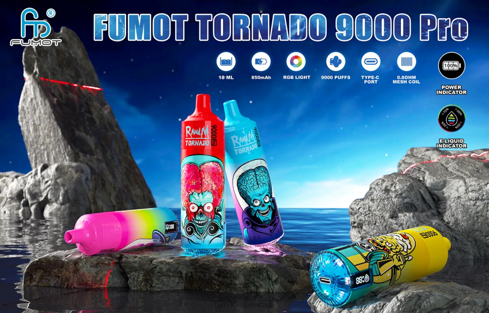 Fumot Tornado T0VLT218 ице поп 1 комад 9000 про 18мл вапе за једнократну употребу Fumot tech
