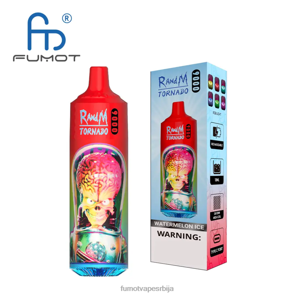 Fumot Tornado T0VLT29 газирана трешња 18мл 9000 једнократна вапе оловка (1 комад) Fumot cigarette