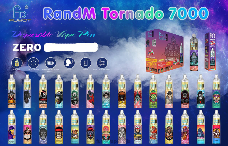Fumot Tornado T0VLT532 ружичаста лимунада 7000 вапе оловка за једнократну употребу 0% - 14мл (1 комад) Fumot cena