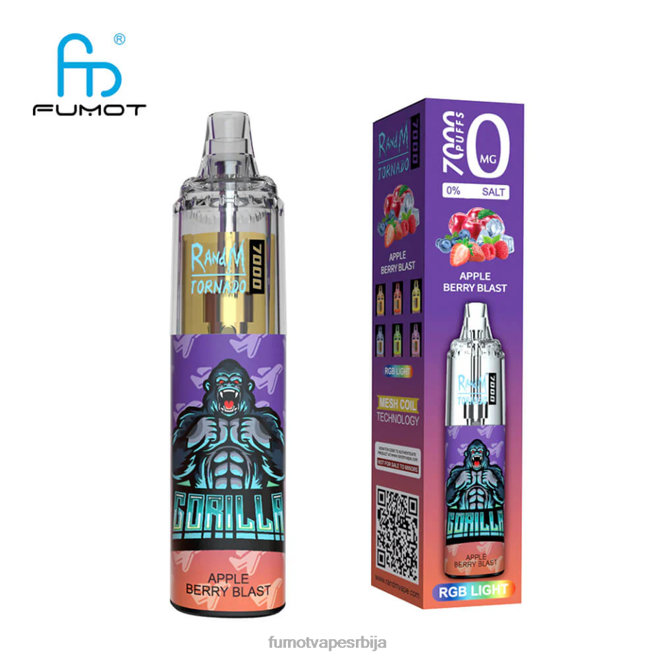 Fumot Tornado T0VLT542 киви од јагоде 7000 вапе оловка за једнократну употребу 0% - 14мл (1 комад) Fumot cena
