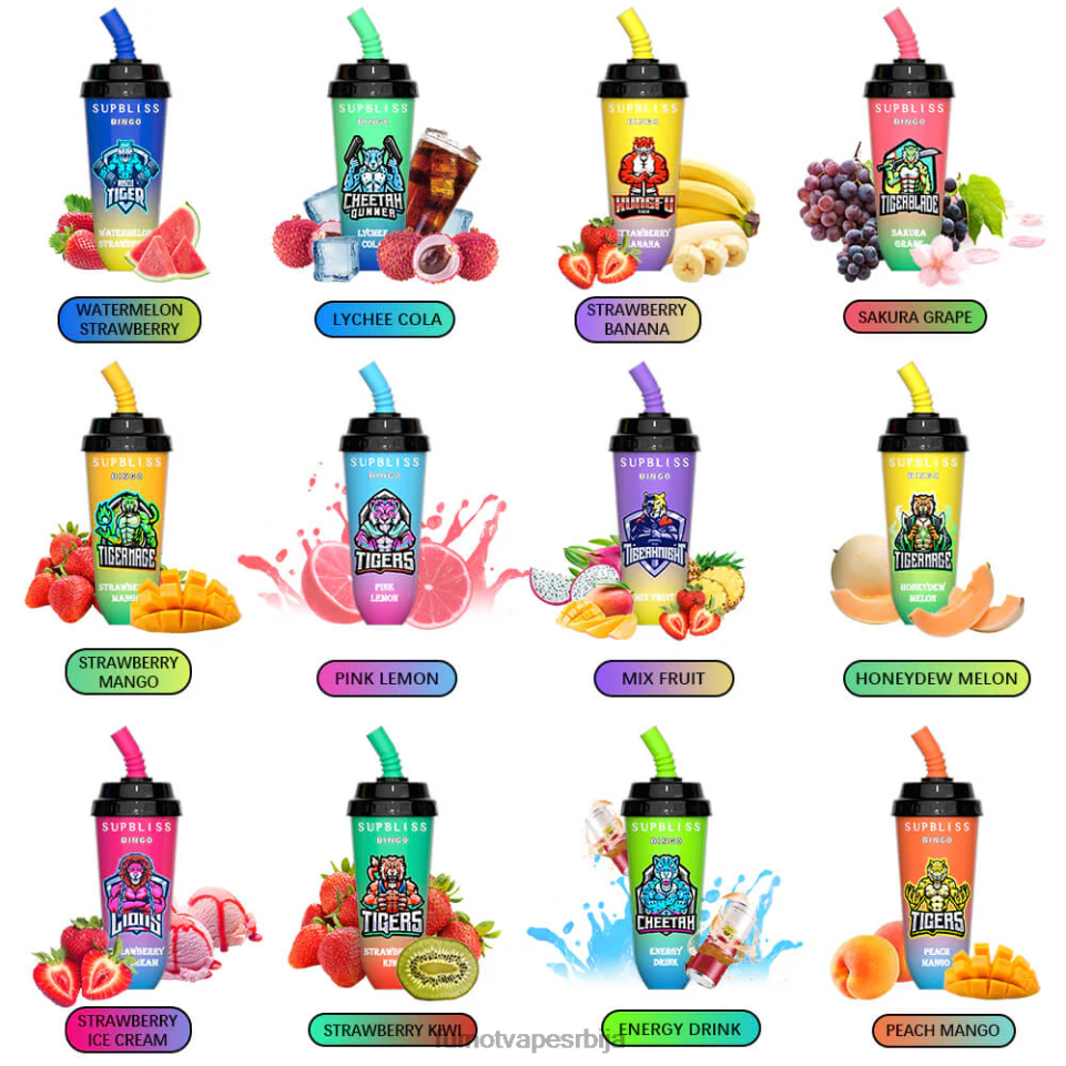 Fumot Supbliss Bingo T0VLT409 јагода манго 16мл 8000 вапе под уређај за једнократну употребу (1 комад) Fumot cigarette